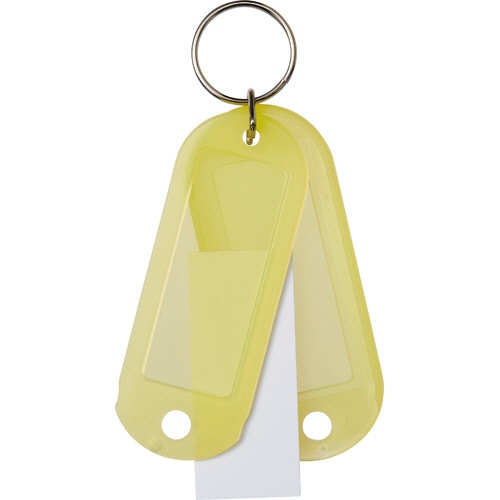 TANOSEE キーホルダー名札 青 1セット(50個:10個×5パック)