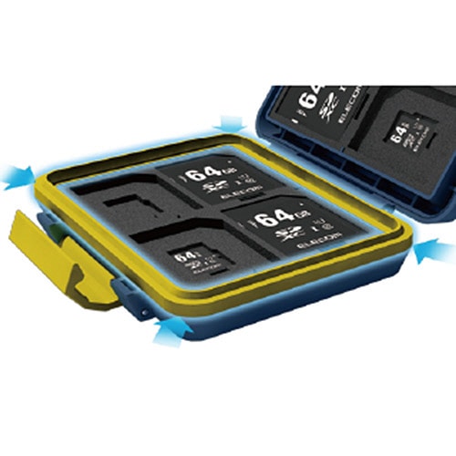 エレコム SD/microSDカードケース 耐衝撃 カーキ CMC-SDCHD01GN 1個
