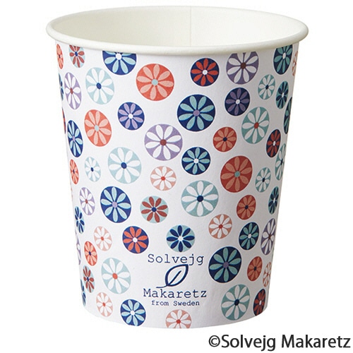 TANOSEE 紙コップ Mosaic Floral(モザイク フローラル) 205mL(7オンス) 1パック(80個)