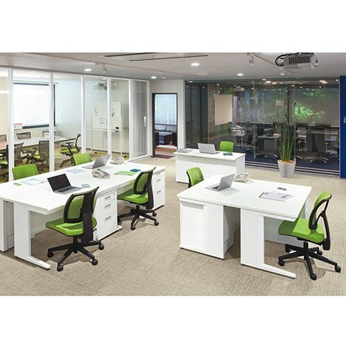 専用者様以外購入不可　ホワイトデスク エランサ (N)オフィスデスク 片袖デスク 幅1000mm ホワイト(組立設置込