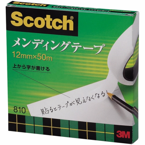3M スコッチ メンディングテープ 810 大巻 12mm×50m 紙箱入 810-3-12 1巻
