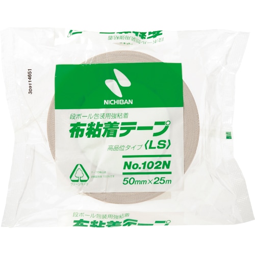 ニチバン 布粘着テープ 50mm×25m 厚み0.30mm 黄土 102N7-50 1巻