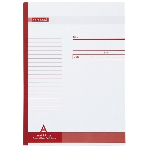 TANOSEE ノートブック セミB5 A罫7mm 40枚 1冊