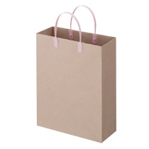 TANOSEE ラミネートクラフトバッグ 小 ヨコ270×タテ350×マチ幅110mm ピンク 1パック(10枚)