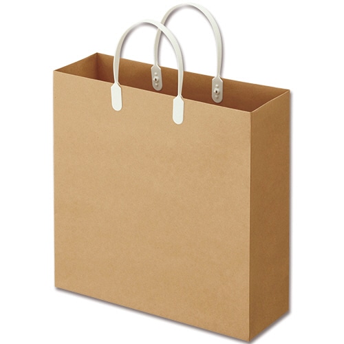 TANOSEE ラミネートクラフトバッグ 中 ヨコ320×タテ320×マチ幅110mm 白 1パック(10枚)