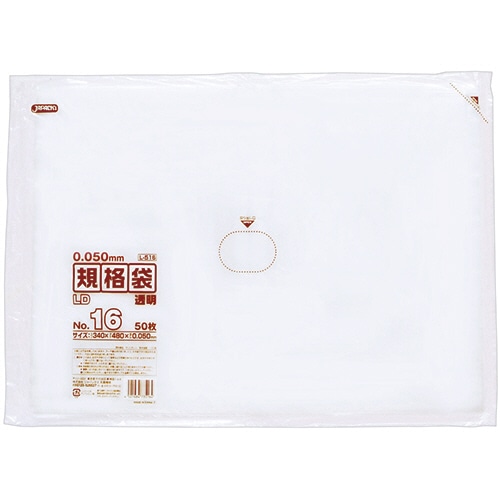 ジャパックス LD規格袋 500シリーズ 16号 340×480mm 厚口タイプ L516 1パック(50枚)
