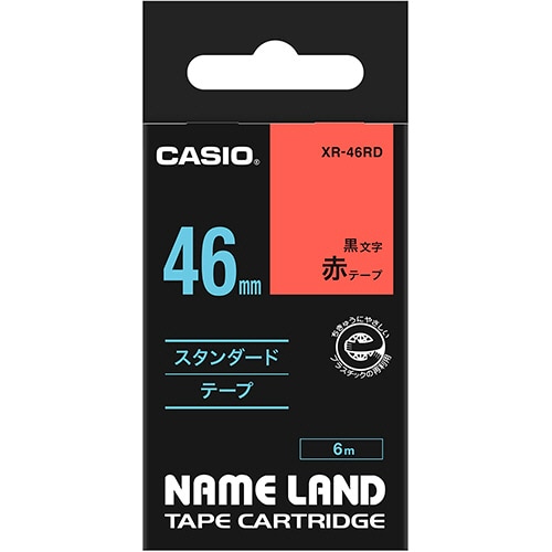 カシオ NAME LAND スタンダードテープ 46mm×6m 赤/黒文字 XR-46RD 1個