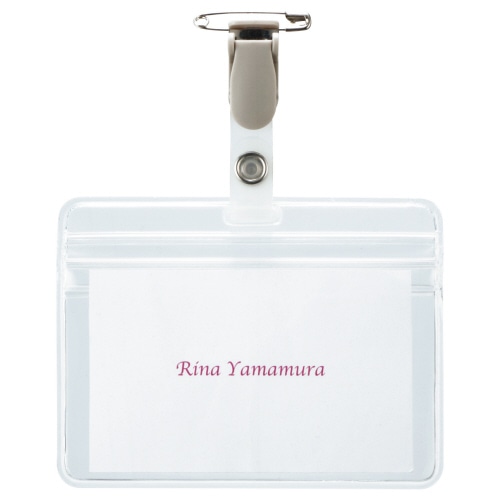 TANOSEE タッグ名札 チャック付 安全ピン・クリップ両用型 1パック(10個)