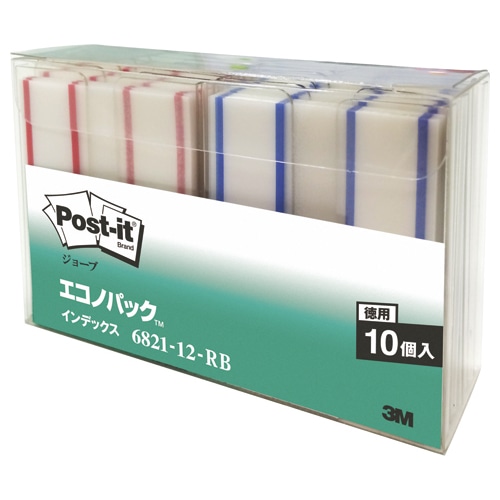 3M ポスト・イット ジョーブ エコノパック インデックス(記入用) 44×50mm レッド・ブルー 6821-12-RB 1パック(10冊:各色5冊)