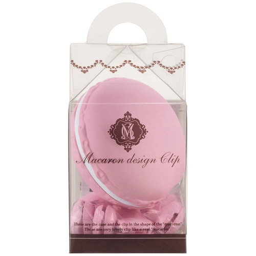 ライオン事務器 マカロンデザインクリップ ケースクリップセット ストロベリー MC-12 ST 1ケース(12個)