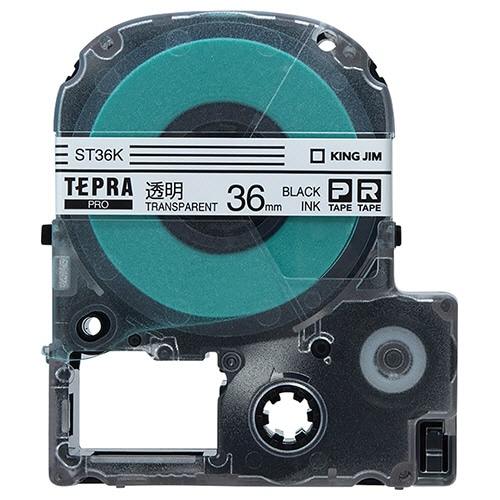 キングジム テプラ PRO テープカートリッジ 36mm 透明/黒文字 ST36K 1個