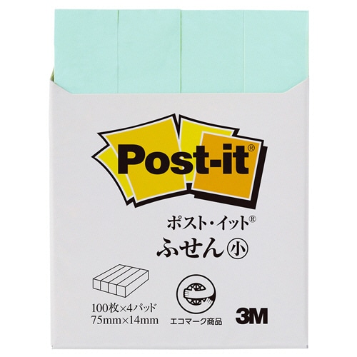 3M ポスト・イット ふせん小 再生紙 75×14mm グリーン 560RP-G 1パック(4冊)
