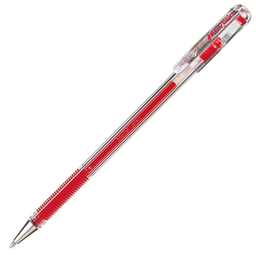 ぺんてる ゲルインクボールペン ハイブリッド 0.5mm 赤 業務用パック EK105-GB 1箱(10本)