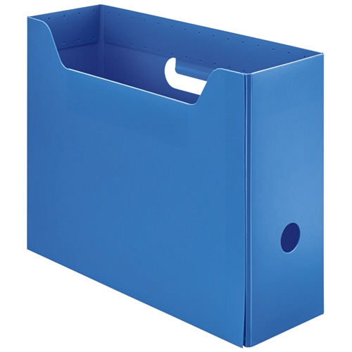 TANOSEE PP製ボックスファイル(組み立て式) A4 ヨコ ブルー 1個