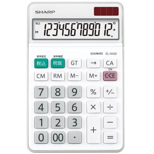 シャープ エルシーメイト電卓 12桁 ナイスサイズ EL-N432-X 1台