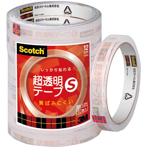 3M スコッチ 超透明テープS 大巻 12mm×35m BK-12N 1パック(10巻)