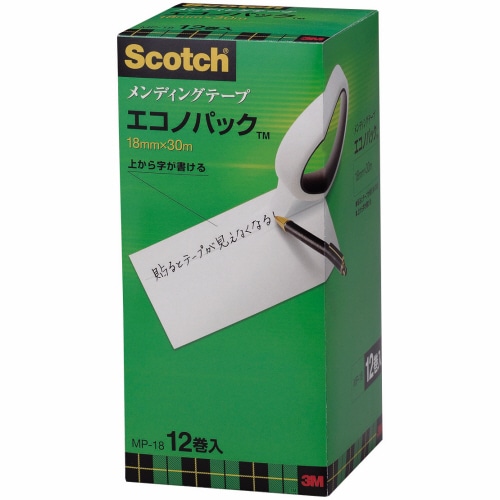 3M スコッチ メンディングテープ エコノパック 大巻 18mm×30m 紙箱入 業務用パック MP-18 1パック(12巻)