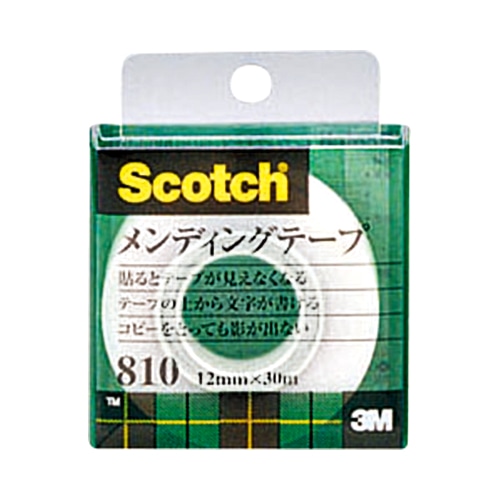 3M スコッチ メンディングテープ 810 小巻 12mm×30m クリアケース入 810-1-12C 1巻