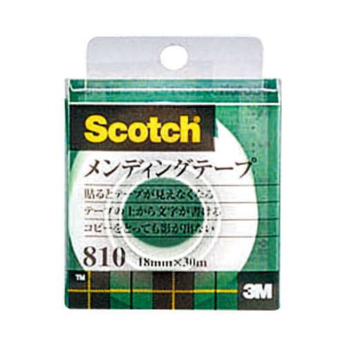 3M スコッチ メンディングテープ 810 小巻 18mm×30m クリアケース入 810-1-18C 1巻