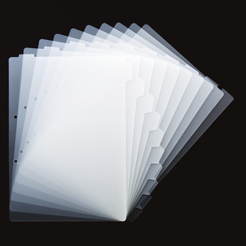 TANOSEE 再生ダブルインデックス(ハードタイプ) A4タテ 2穴 10山 クリア 1組