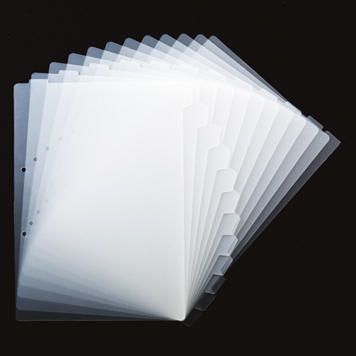 TANOSEE 再生ダブルインデックス(ハードタイプ) A4タテ 2穴 12山 クリア 1組