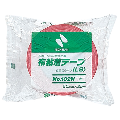 ニチバン 布粘着テープ 50mm×25m 赤 102N1-50 1巻