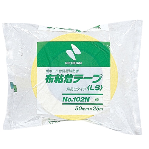 ニチバン 布粘着テープ 50mm×25m 黄 102N2-50 1巻