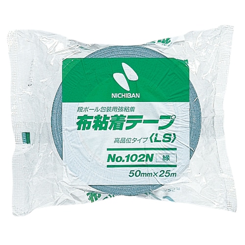 ニチバン 布粘着テープ 50mm×25m 緑 102N3-50 1巻