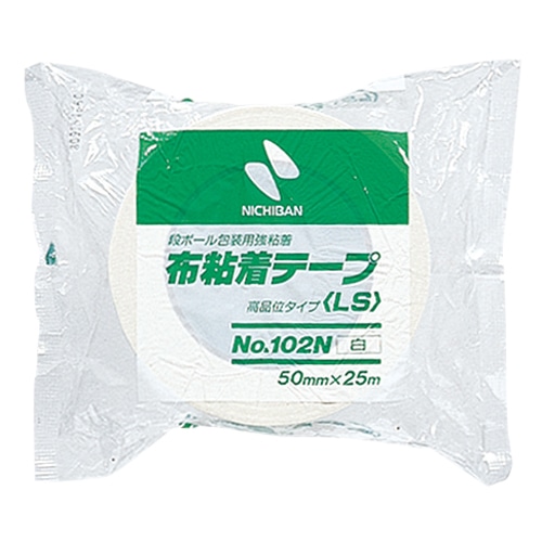 ニチバン 布粘着テープ 50mm×25m 白 102N5-50 1巻
