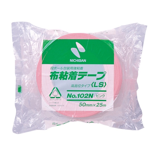 ニチバン 布粘着テープ 50mm×25m ピンク 102N11-50 1巻