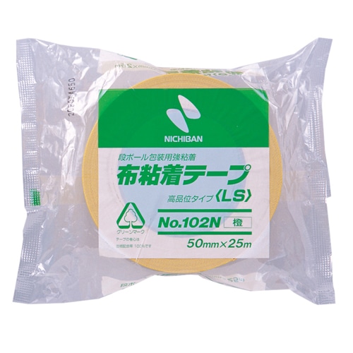 ニチバン 布粘着テープ 50mm×25m 橙 102N13-50 1巻