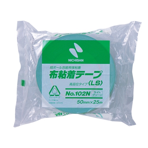 ニチバン 布粘着テープ 50mm×25m ライトグリーン 102N14-50 1巻