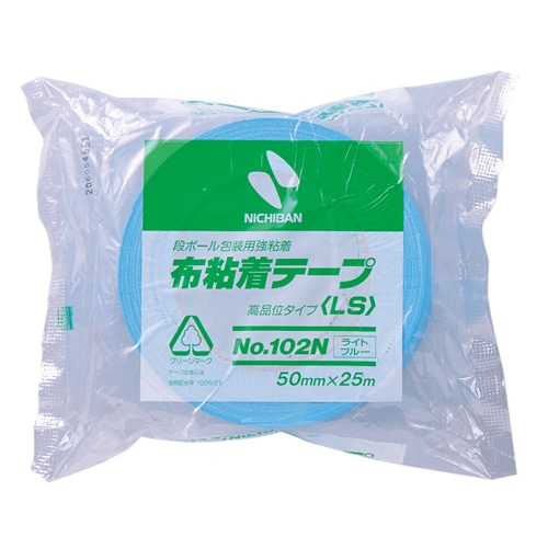 ニチバン 布粘着テープ 50mm×25m ライトブルー 102N20-50 1巻