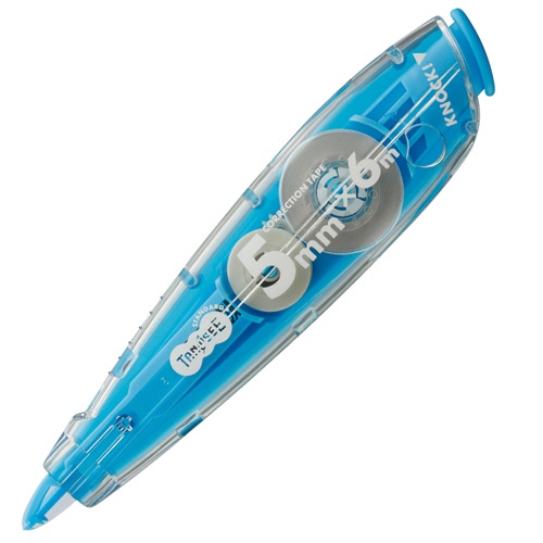 TANOSEE ノック式修正テープ(使い切り) 5mm幅×6m ブルー 1個