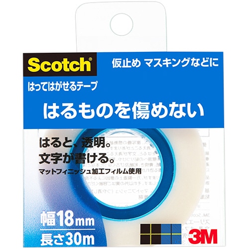 3M スコッチ はってはがせるテープ 811 小巻 18mm×30m クリアケース入 811-1-18C 1巻