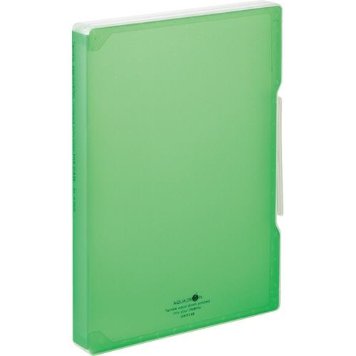リヒトラブ AQUA DROPs ファイルケース A4 270枚収容 背幅30mm 黄緑 A-5029-6 1個