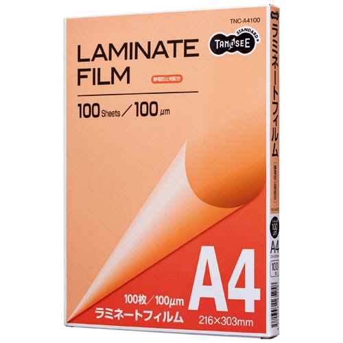 TANOSEE ラミネートフィルム A4 グロスタイプ(つや有り) 100μ 1パック(100枚)