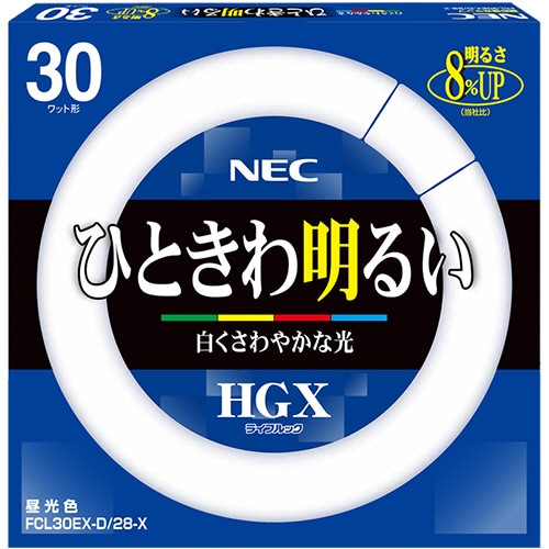 NEC 蛍光ランプ ライフルックHGX 環形スタータ形 30W形 3波長形 昼光色 業務用パック FCL30EX-D/28-X 1パック(20個)