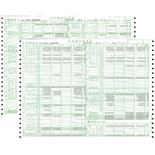東京ビジネス 合計残高試算表 (一般・科目印刷) CG100600 1冊(50セット)