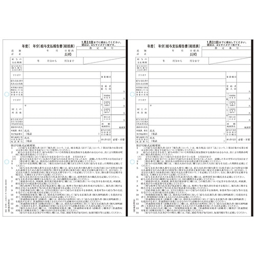日本法令 給与支払報告書(総括表) A4判カット紙 地方MC-6C-R05 1冊(50枚)