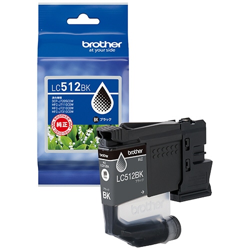 ブラザー　インクカートリッジ　ブラック　ＬＣ５１２ＢＫ　１個
