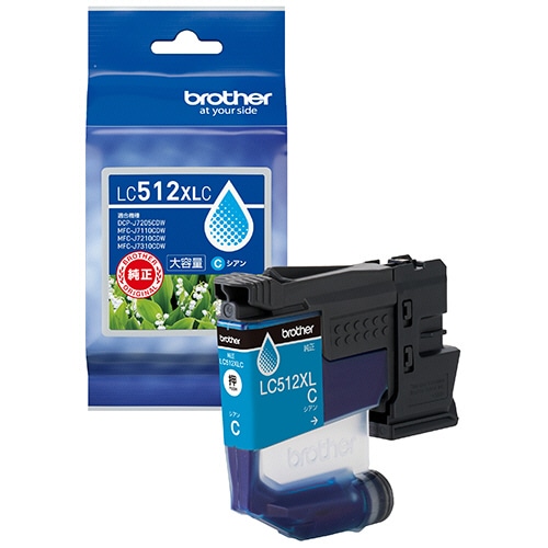 ブラザー　インクカートリッジ　シアン　大容量　ＬＣ５１２ＸＬＣ　１個