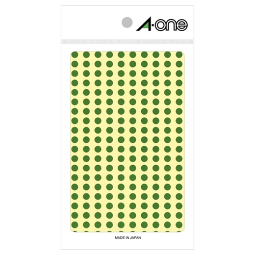 エーワン カラーラベル 丸型 直径5mm 緑 07063 1パック(1800片:200片×9シート)