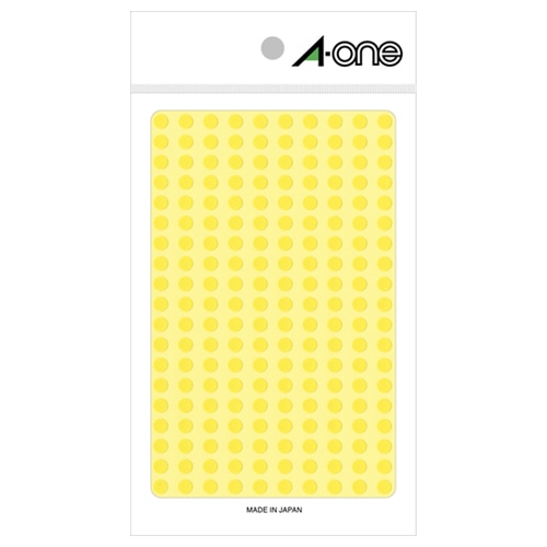 エーワン カラーラベル 丸型 直径5mm 黄 07064 1パック(1800片:200片×9シート)