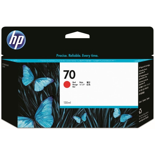 HP HP70 インクカートリッジ レッド 130ml 顔料系 C9456A 1個