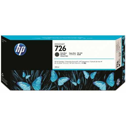 HP HP726 インクカートリッジ マットブラック 300ml 顔料系 CH575A 1個