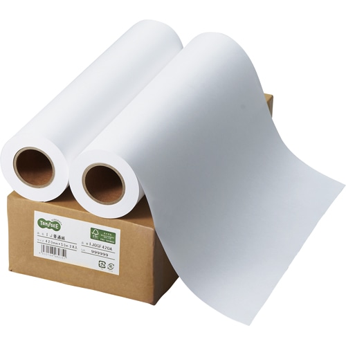 TANOSEE インクジェット用普通紙 A2ロール 420mm×50m 1箱(2本)
