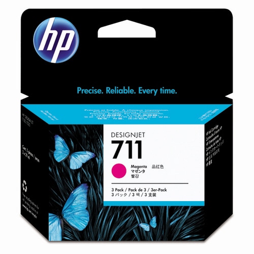 HP HP711 インクカートリッジ マゼンタ 29mL/個 染料系 CZ135A 1箱(3個)