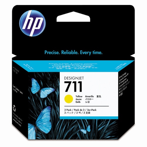 HP HP711 インクカートリッジ イエロー 29mL/個 染料系 CZ136A 1箱(3個)