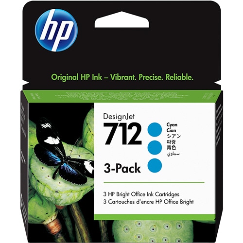 HP HP712 インクカートリッジ シアン 29mL/個 3ED77A 1箱(3個)